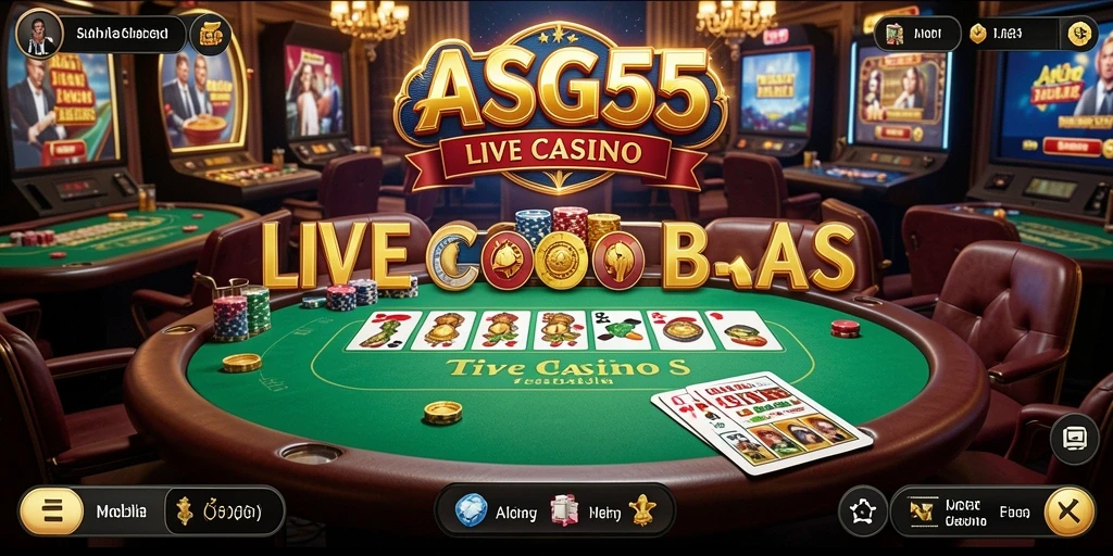 Screenshot utama ASG55 menampilkan gameplay Live Casino yang seru dan interaktif.