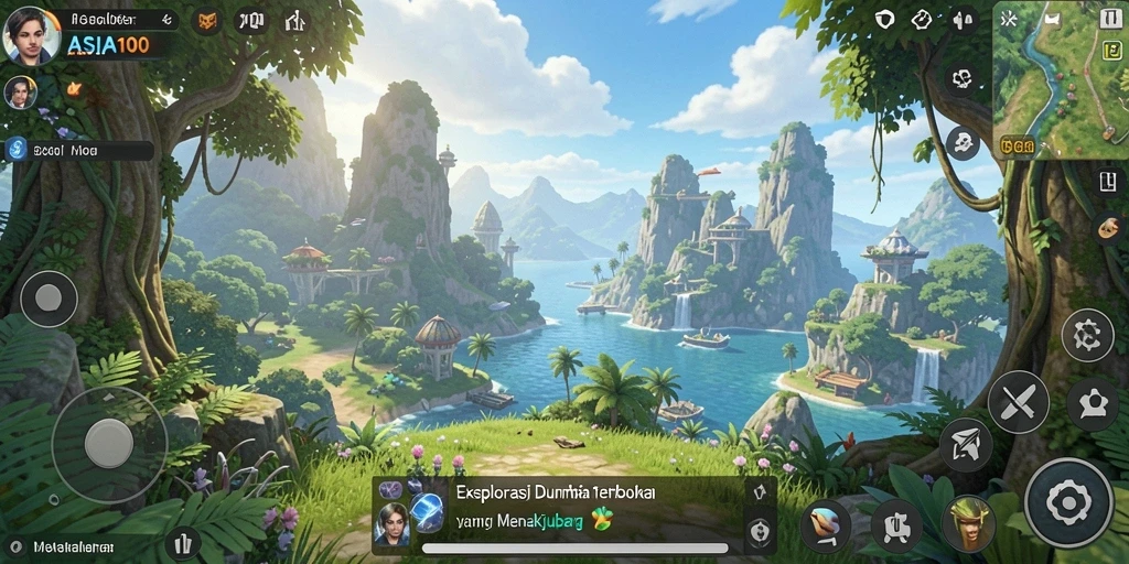 Screenshot gameplay ASIA100 dengan aksi eksplorasi yang mendebarkan.