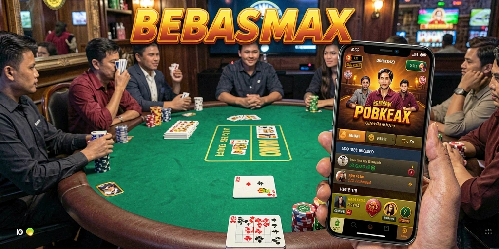 Tampilan gameplay Poker seru di BEBASMAX.