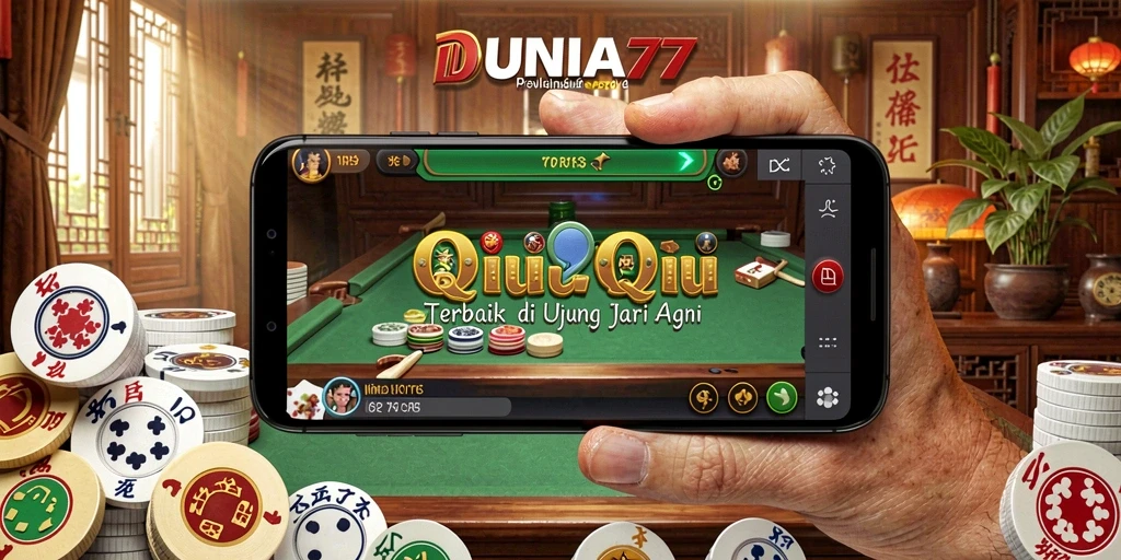 Tampilan gameplay QiuQiu yang seru di DUNIA77.