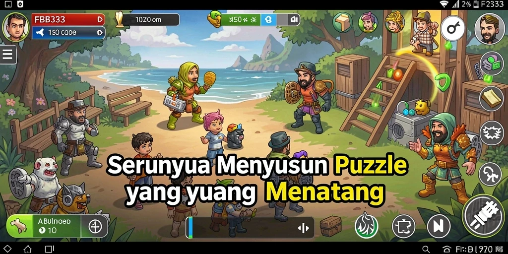 Tampilan gameplay FB333 yang menarik saat menyusun potongan puzzle.