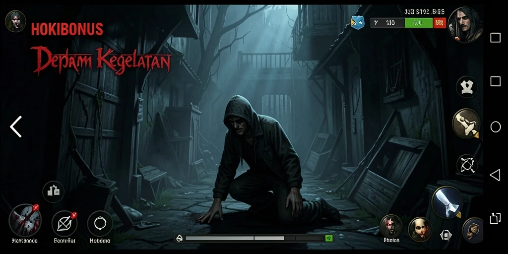Screenshot gameplay HOKIBONUS yang mencekam dan penuh ketegangan.