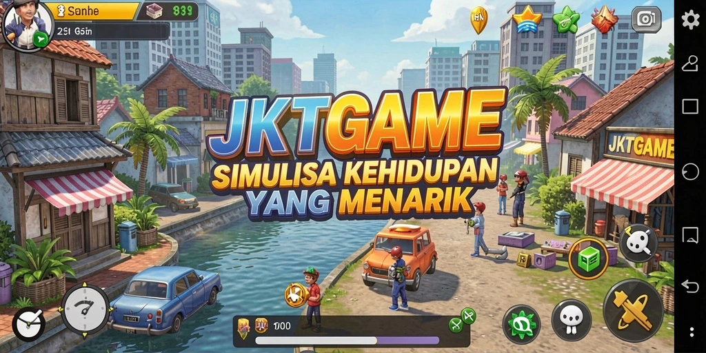 Tangkapan layar JKTGAME menunjukkan gameplay simulasi kehidupan yang seru.