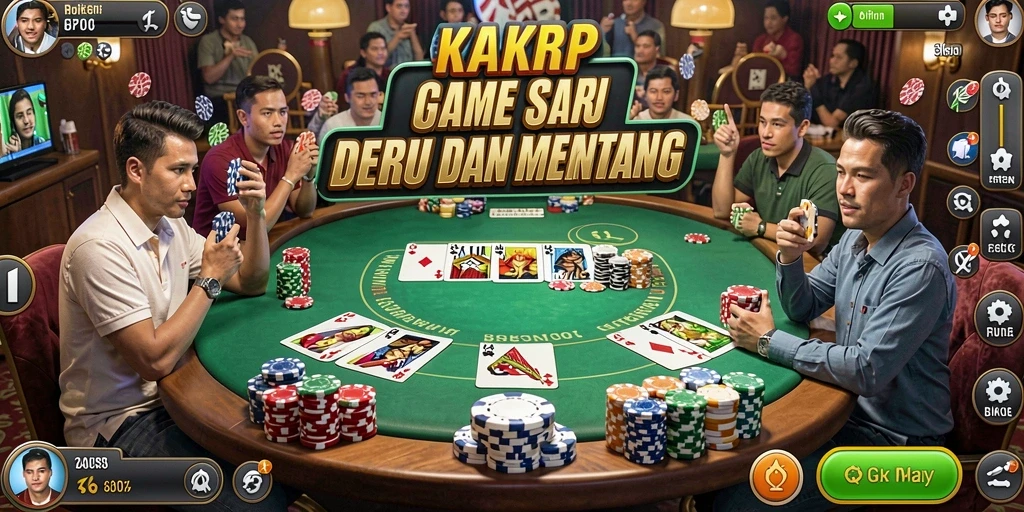 Tampilan gameplay Poker yang mendebarkan dan interaktif di KAKRP.