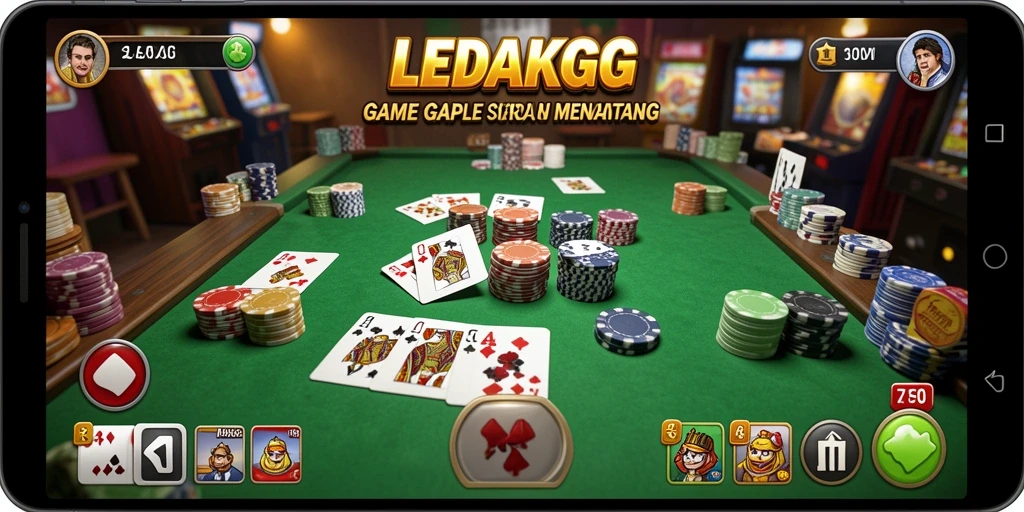Tampilan gameplay seru dari LEDAKGG saat bermain Gaple.