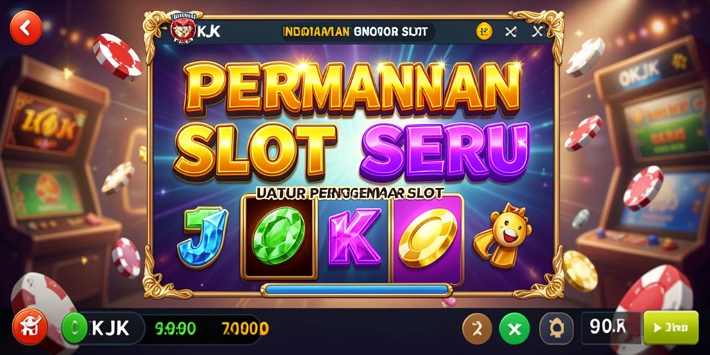 Tampilan mendebarkan dari gameplay Slot OKJK yang penuh warna.