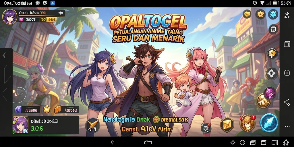 Screenshot menampilkan aksi bertempur karakter Anime dalam OPALTOGEL.
