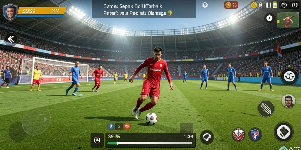 Gameplay seru S9S9 dengan aksi sepak bola yang mendebarkan.