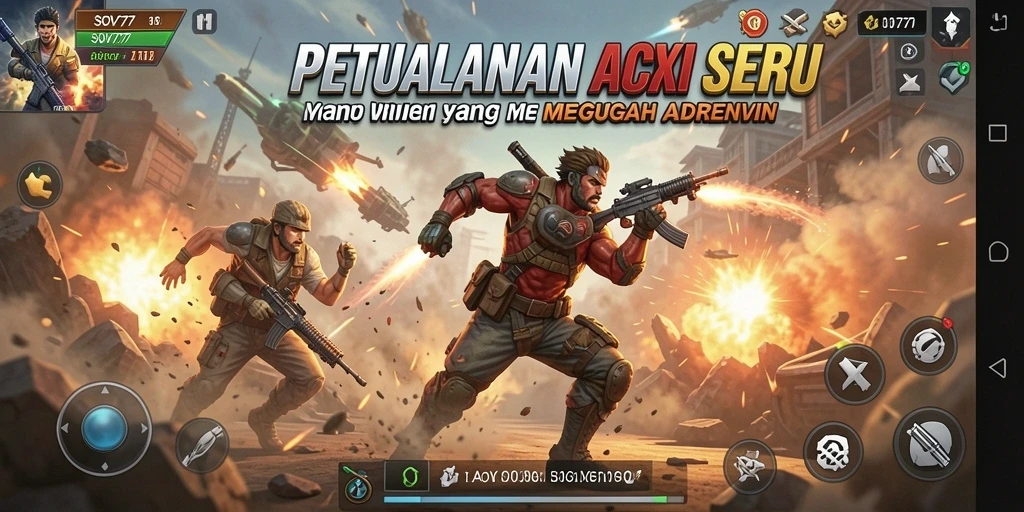 Tangkapan layar menunjukkan aksi mendebarkan di SOV777.