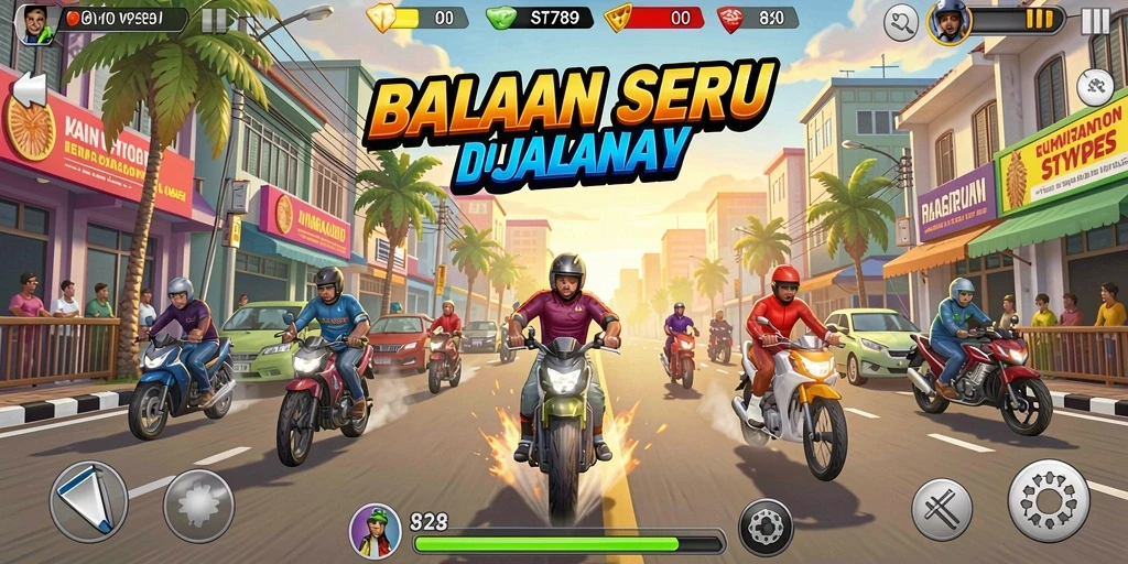 Tangkapan layar ST789 menampilkan aksi balap yang mendebarkan.