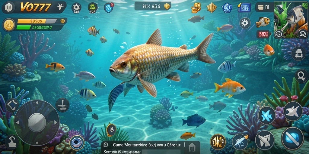 Screenshot gameplay VO777 menampilkan aksi memancing yang seru dan menarik.