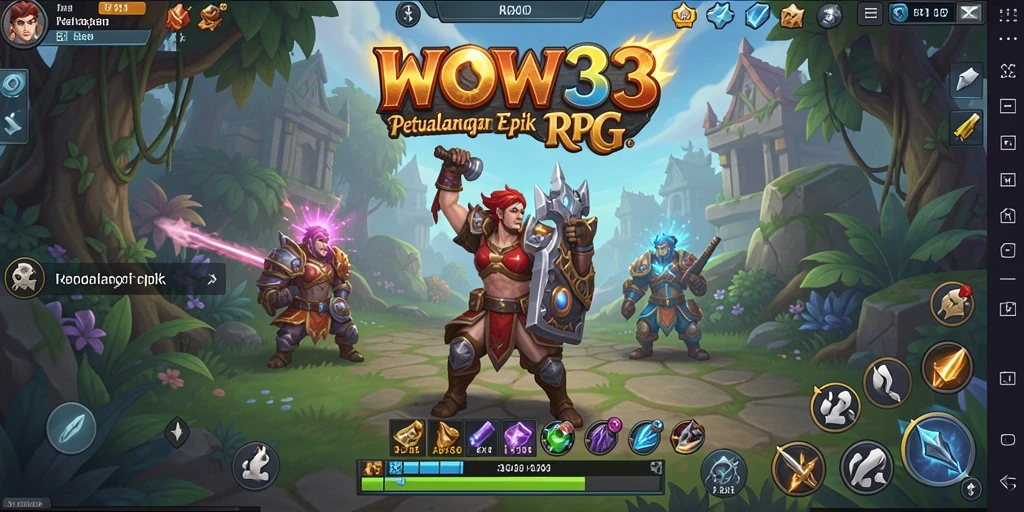 Gameplay WOW33 menampilkan pertarungan seru dan eksplorasi dunia fantastis.